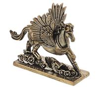 NULYLU Estatua Decorativa de Caballo Corriendo de Latón Dorado, Resistente Prueba de Color para Decoración del Año Chino y Festival de Primavera