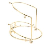 NULYLU Expositor de Mesa para Porta Joyas de Metal Dorado 2 Niveles y Doble Gancho, Organizador Elegante Adecuado para Tiendas Nupciales y Estudios