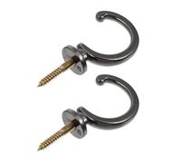 NULYLU Gancho para Cortina de Aleación de Zinc Color Negro Piano 2 Piezas Soporte de Pared Resistente para Cortinas Ajustables Accesorios para Sala y Dormitorio Sujeción Segura y