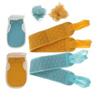 NULYLU Guantes de Baño Exfoliantes de Material Sintético Verde, Ligeros y Exquisitamente Elaborados, 2 Juegos para Limpieza Corporal en Estancias de Fin de Semana