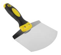 NULYLU Herramienta para Alisar Masilla en Paneles de Yeso Espátula Curva de Acero Inoxidable 15 CM Bandeja Compacta, Uso Manual en Reparaciones y Proyectos de Construcción