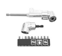 NULYLU Juego de Destornillador Eléctrico Angular 105° 12 Piezas con Puntas de Acero de Aleación, Extensión para Atornilladora, Accesorio para Taladro Eléctrico en Espacios Reducidos