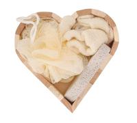 NULYLU Juego De Limpieza Exfoliante Para Baño En Forma De Corazón, Tamaño Mediano, Depurador Suave Para Piel, Para Uso En Hogar, Viajes y Hoteles, Masaje Corporal y Cuidado Personal