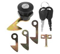 NULYLU Kit Cerradura para Maletero de Motocicleta y Scooter Eléctrico, Cerradura de Aleación de Zinc Resistente, 1 Llave y 4 Ganchos, Compatible Múltiples Modelos, Seguridad para Baúl