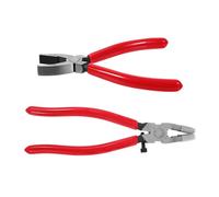 NULYLU Kit de 2 Alicates para Vidrio con Mandíbulas Curvas, Acero Resistente y Agarre de Goma, Herramienta Profesional para Cortar y Romper Vidrio en Mosaicos y Artesanía