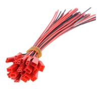 NULYLU Kit de Conectores Jst Macho y Hembra con Cable de Silicona de 150mm de 2 Pines 10 Pares para Conexión de Baterías Pequeñas y Aviones 3D Interiores