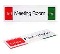 NULYLU Letrero Deslizante para Puerta de Oficina de Acrílico, Señal de Privacidad para Sala de Reuniones, Indicador de Estado Ocupado, Fácil Instalación sin Herramientas, Color Brillante