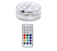 NULYLU Luz LED Sumergible de Color Blanco con Ventosa Magnética y Control Remoto, Regulable y Flexible para Acuario y Estanque, 13 LED para Ambiente Festivo