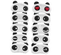 NULYLU Máscaras Para Dormir Panda De Felpa 10 Piezas, Algodón Suave, Diseño Kawaii Expresiones Divertidas, Máscara Para Ojos Unisex, Para Viajes, Siestas y Meditación, Niños y Adultos