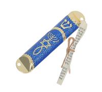 NULYLU Mezuzá Metálica Dorada con Pergamino para Puerta, Decoración Religiosa Judía para Janucá, Placa Mezuzá para Lado de Puerta, Adornos de Metal para Hogar Judío