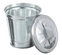 NULYLU Mini Cubo de Basura de Metal Tapa, Pequeño y Ligero, Color Original, Bote de Basura de Sobremesa para Cocina, Oficina y Reciclaje, Contenedor Práctico y Compacto