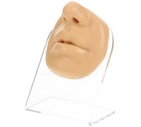 NULYLU Modelo de Cara Flexible para Exhibición de Piercings, Práctica de Perforación Nasal y Labial, Piel Simulada Color Piel, Tamaño Pequeño, Herramienta para Entrenamiento