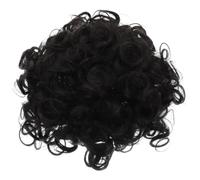NULYLU Moño Falso, Moño de Pelo Rizado, Fibra Resistente al Calor, Negro, Añade Volumen, No se Deforma Fácilmente, para Mujer, para Jugar y Salir Noche