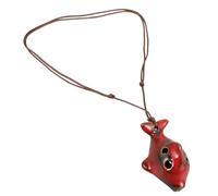 NULYLU Ocarina de Cerámica Forma de Delfín Color Rojo Horno, Instrumento de Viento Portátil de 4 Agujeros para Principiantes, Obsequio Creativo para Amantes Música, Práctica y Ligera