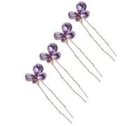 NULYLU Palillos Pelo de Novia Forma Aleación y Cristales de Imitación, 4 Piezas para Peinados Elegantes en Bodas y Fiestas