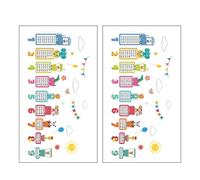 NULYLU Pegatinas de Pared Tabla de Multiplicar, Vinilos Adhesivos Infantiles de Pvc Fáciles de Despegar, 2 Juegos para Decoración y Educación en Casa