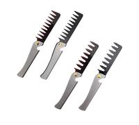 NULYLU Peine Plegable de Acero Inoxidable Vintage para Cabello Mango Ligero y Abridor de Botellas, Paquete de 4 Piezas Adecuado para Peinados y Recogidos