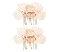 NULYLU Peinetas Doradas de Aleación de Zinc Perlas Simuladas, Diseño Floral Vintage Elegante, Accesorios Cabello de Boda y Eventos Obsequios, Pack de 2 Piezas