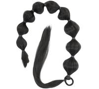 NULYLU Peluca con Extensión de Caballo Negra de Seda de Alta Temperatura, Textura Lisa y Agradable al Tacto, Adecuado para Uso Diario y Peinados de Mujer