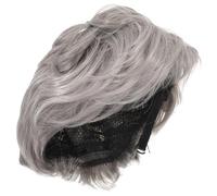 NULYLU Peluca Gris Para Hombre Peluca Corta De Anime Para Cosplay y Fiestas Material Sintético Fácil De Usar