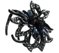 NULYLU Pinzas Pelo Decorativas Forma de Flor, Metal Negro Strass, Fáciles de Usar y Soporte Prolongado, Ideales para Ejercicio y Bodas