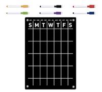 NULYLU Pizarra Magnética Semanal para Nevera A4 Pequeña, Tablero de Borrado en Seco Reutilizable Líneas Horizontales, Planificador de Tareas y Mensajes para Oficina y Hogar