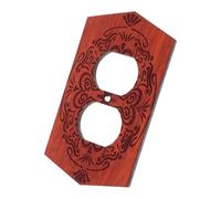 NULYLU Placa de Interruptor y Ajuste sin Costuras Hexagonal Marrón de Madera Estilo Americano Clásico Grabado Floral Vintage para Casas Antiguas y Nuevas