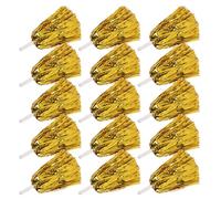NULYLU Pompones de Animadora Metálicos con Asa, 25 G, Pack de 24 Unidades, Color Dorado, Ligeros y Resistentes para Eventos Deportivos, Fiestas y Animación Escolar