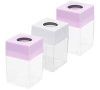 NULYLU Portaclips Magnético Cuadrado Pequeño 3 Piezas, Dispensador Transparente de Clips para Oficina y Escritorio, Caja de Almacenamiento para Papelería, Accesorios Color