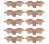 NULYLU Portavasos para Llevar 50 Unidades de Pulpa de Papel Biodegradable, Soporte para 2 Tazas, Bandeja Ligera y Práctica para Café, Té Leche y Bebidas Frías en Exteriores