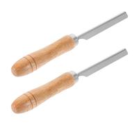 NULYLU Raspador de Pelo de Cerdo de Acero Inoxidable Soporte de Madera Portátil Fina Elaboración para Cocina Profesional, Paquete de 2 Unidades