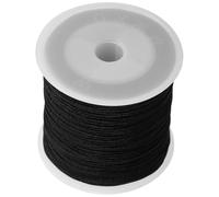 NULYLU Rollo de Cuerda para Manualidades 0,8 MM Negra, Hilo de Nylon para Trenzado y Colgantes, Adecuado para Bricolaje, Pulseras, Collares y Uso al Aire Libre
