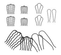 NULYLU Set de 12 Horquillas Metálicas Negras para Moño, Ligeras y Resistentes, Diseño Minimalista Múltiples Formas para Ocasiones Obsequios y Peinados Recogidos