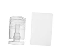 NULYLU Tampón de Uñas Giratorio con Raspador Silicona Transparente Flexible para Estampado Preciso Herramienta para Manicura Francesa DIY Casa y Salón