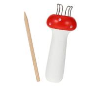 NULYLU Tejedora Manual de Madera en Forma de Hongo Roja, Herramienta Fácil para Usuarios Avanzados y Principiantes en Manualidades DIY Hilo de Algodón y Sintético
