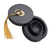 NULYLU Tintero de Piedra para Caligrafía con Tapa, Piedra de Tinta China de 4 Pulgadas, Superficie Lisa para Dibujo y Molienda, Adecuado para Calígrafos y Pintura Artística