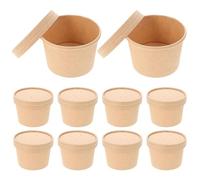 NULYLU Vasos de Papel para Helado Tapa, 8 Oz, Juego de 10 para Eventos Temáticos y Postres Ligeros