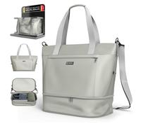 NUMADA - Bolsa de Viaje Ryanair 40x20x25 Plegable y Expandible (25-35L). Bolsa Deporte y Fin de Semana Impermeable con Bolsillo Portátil, Bolsillo Zapatos y Correa de Hombro (Gris)