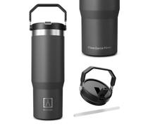 NUMADA- Botella Agua 304 Acero Inoxidable 1000ML + Nombre, Botella Térmica Cerámica Reutilizable. Cantimplora o Botella Gimnasio Antigoteo con Aislamiento 6 Capas, Mantiene Frío 24h y Calor 8h, Negro