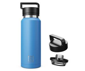 NUMADA - Botella Agua Acero Inoxidable 1200ml | Bebidas Frías 24H y Calientes 12H | Botella Agua Gimnasio Antigoteo con 6 Capas, Libre BPA | Cantimplora Termica Cerámica con Boquilla, Azul