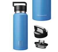 NUMADA - Botella Agua Acero Inoxidable 1200ml + Nombre | Bebidas Frías 24H y Calientes 12H | Botella Agua Gimnasio Antigoteo con 6 Capas, Libre BPA | Cantimplora Termica Cerámica con Boquilla, Azul