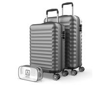 NUMADA-Juego de Maletas Rígidas 2pzs. Maleta Cabina 53cm y Maleta Mediana 63cm. Set de Maletas de Viaje ABS Eco Friendly, 4 Ruedas Dobles, Resistentes, Ligeras y Seguras (Gris)