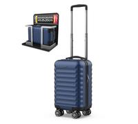 NUMADA- Maleta de Viaje Cabina 40x25x20cm (20L) Upfly Underseat 16 XXS con Ruedas Desmontables. Maleta Cabina ABS Ideal como Equipaje de Mano para Ryanair, Vueling o Easyjet | Azul Marino