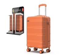 NUMADA - Maleta de Viaje Cabina 55x40x20cm (38,4L) Upfly T10 XS Apta para Ryanair con Cierre de Combinación y 4 Ruedas. Maleta de Mano Rígida Resistente, Ligera con Interior Compartimentado | Naranja