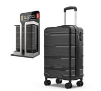 NUMADA - Maleta de Viaje Cabina 55x40x20cm (38,4L) Upfly T10 XS Apta para Ryanair con Cierre de Combinación y 4 Ruedas. Maleta de Mano Rígida Resistente, Ligera con Interior Compartimentado | Negro