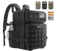 NUMADA-Mochila Táctica Impermeable 50L Army 50 con Sist MOLLE y Apertura 180º, 18 Compartimentos, Portátil, Bolsillo Antirrobo. Mochila militar, Trekking, Senderismo, Crossfit y Viaje, Negro