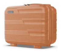 NUMADA - Neceser Viaje Grande Rígido ABS Upfly T10 (26x30x16cm) de 11L de Capacidad, Compartimentado, con Goma Elástica Trasera para Adaptarlo a la Maleta y Asa para Transporte | Naranja