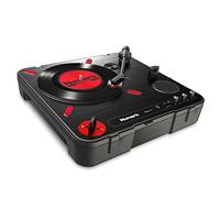 Numark PT01 | Tocadiscos portátil con interruptor integrado, altavoces dj Scratch, los arañazos y asa de transporte