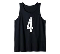 Number 4 Four Distressed Vintage Sport Team Player's Camiseta sin Mangas