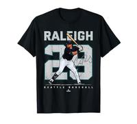 Number and Portrait Cal Raleigh Seattle Baseball MLBPA Camiseta